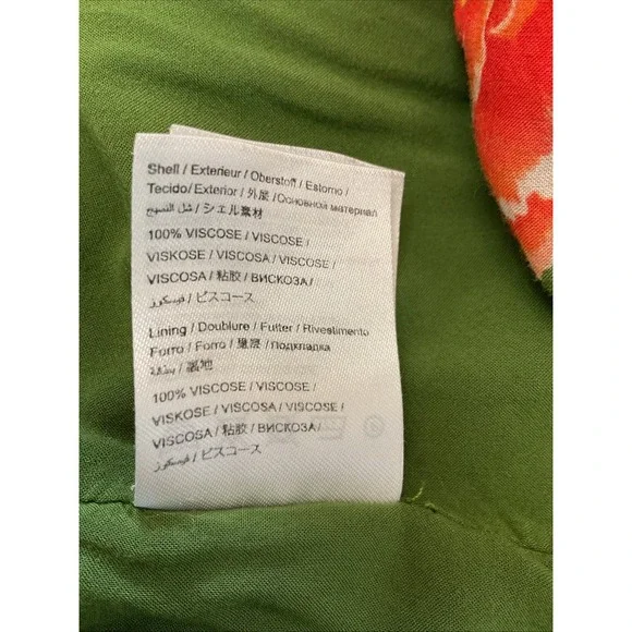 FARM Rio Anthropologie Elinor Tunic Dress Green & Pink Floral Ruffle Size M - Picture 13 of 14